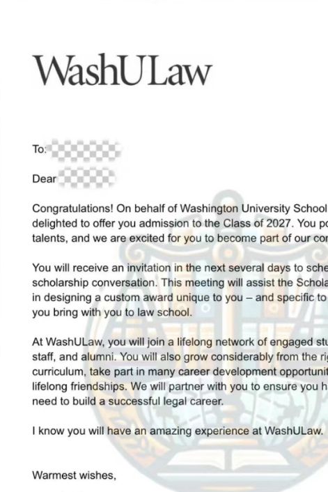 WUSTL | 30歲勇奪法學(xué)博士T20 JD Offer，大齡女青年華麗轉(zhuǎn)身！